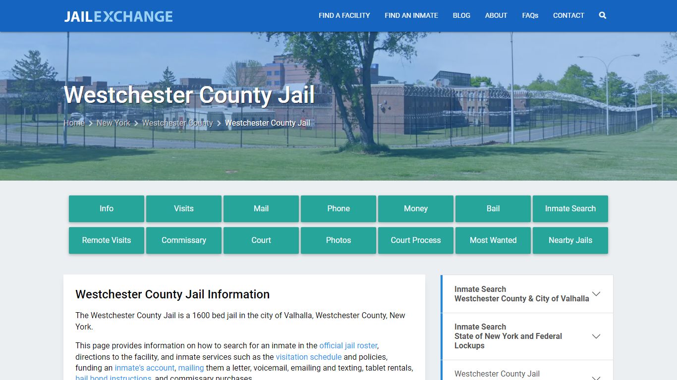 Westchester County Jail, NY Inmate Search, Information