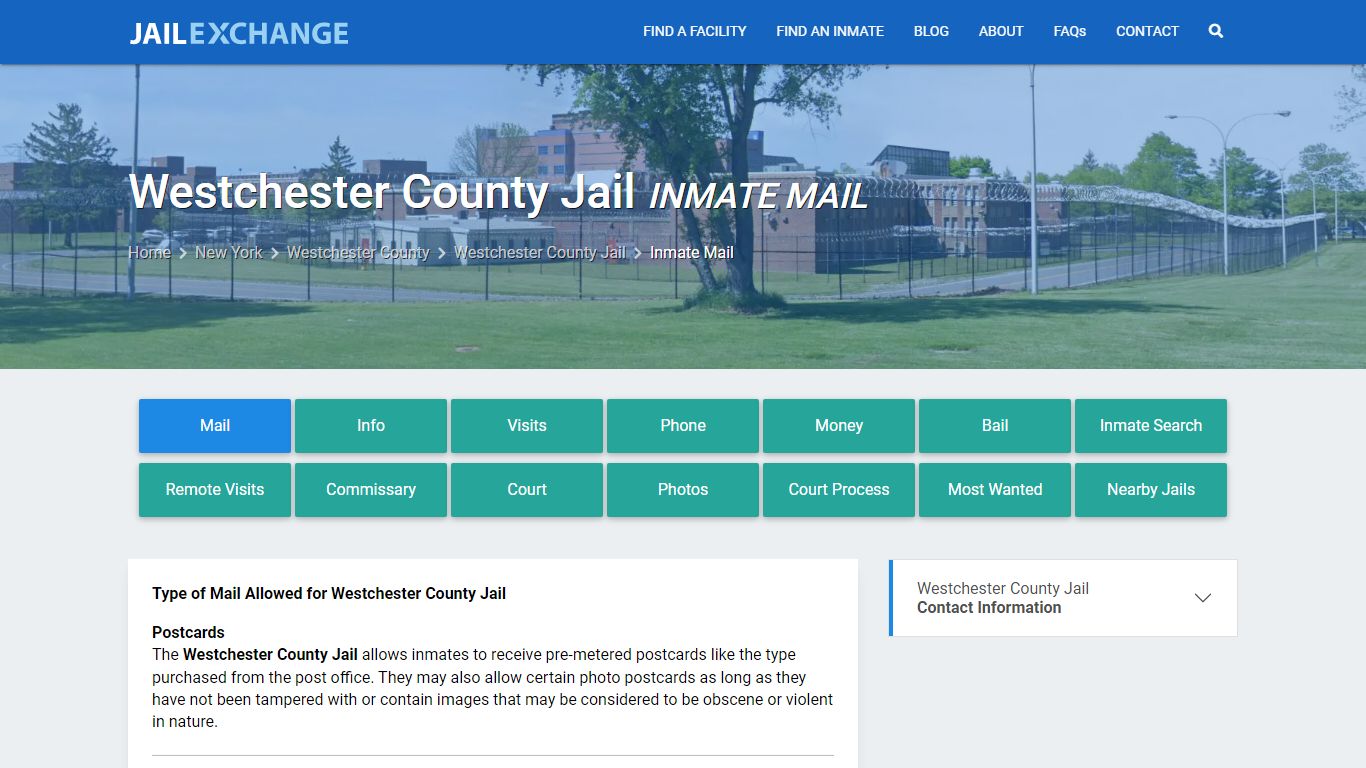 Inmate Mail - Westchester County Jail, NY - Jail Exchange